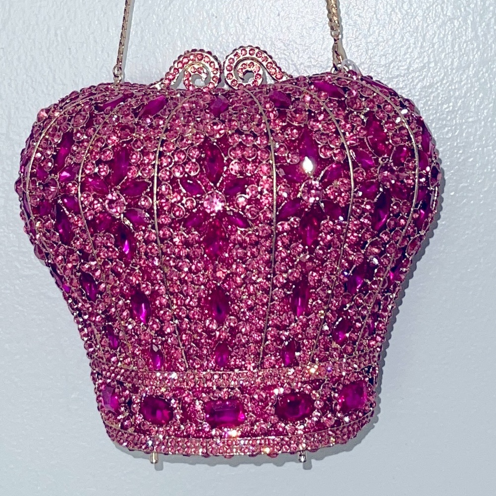 Bling Luxury Crystal Crown Evening Clutch Bag